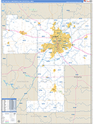 Fort Wayne Metro Area Wall Map Basic Style